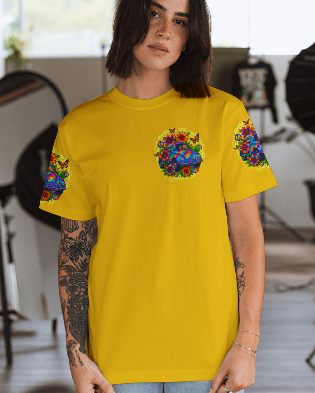 DON'T WORRY BE HIPPIE CAR ALL OVER PRINT - TYTD2608252