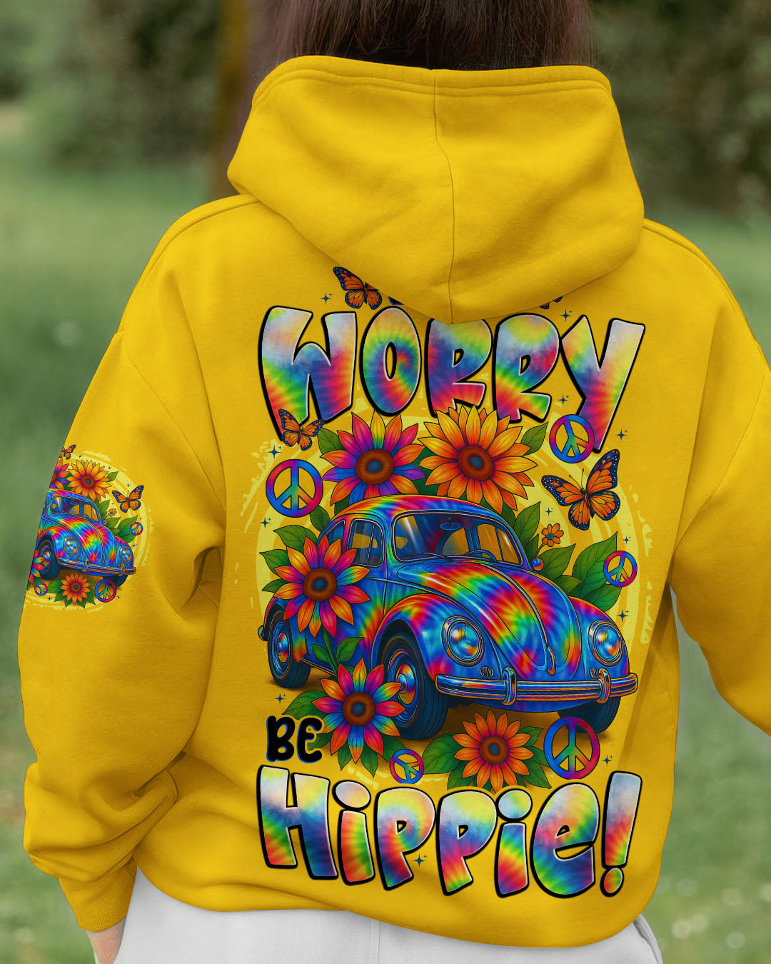 DON'T WORRY BE HIPPIE CAR ALL OVER PRINT - TYTD2608252