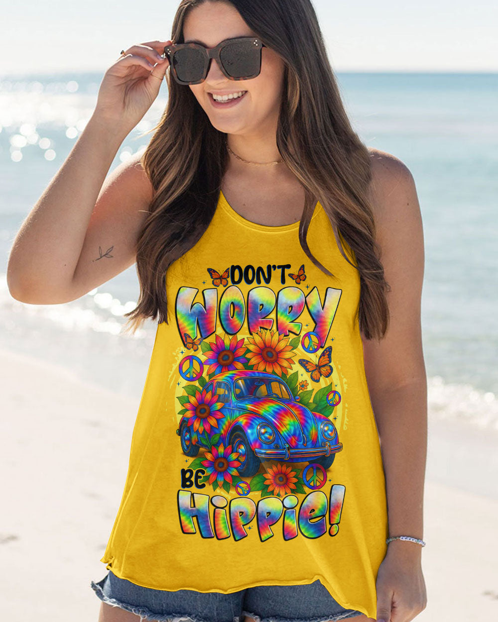 DON'T WORRY BE HIPPIE CAR ALL OVER PRINT - TYTD2608252