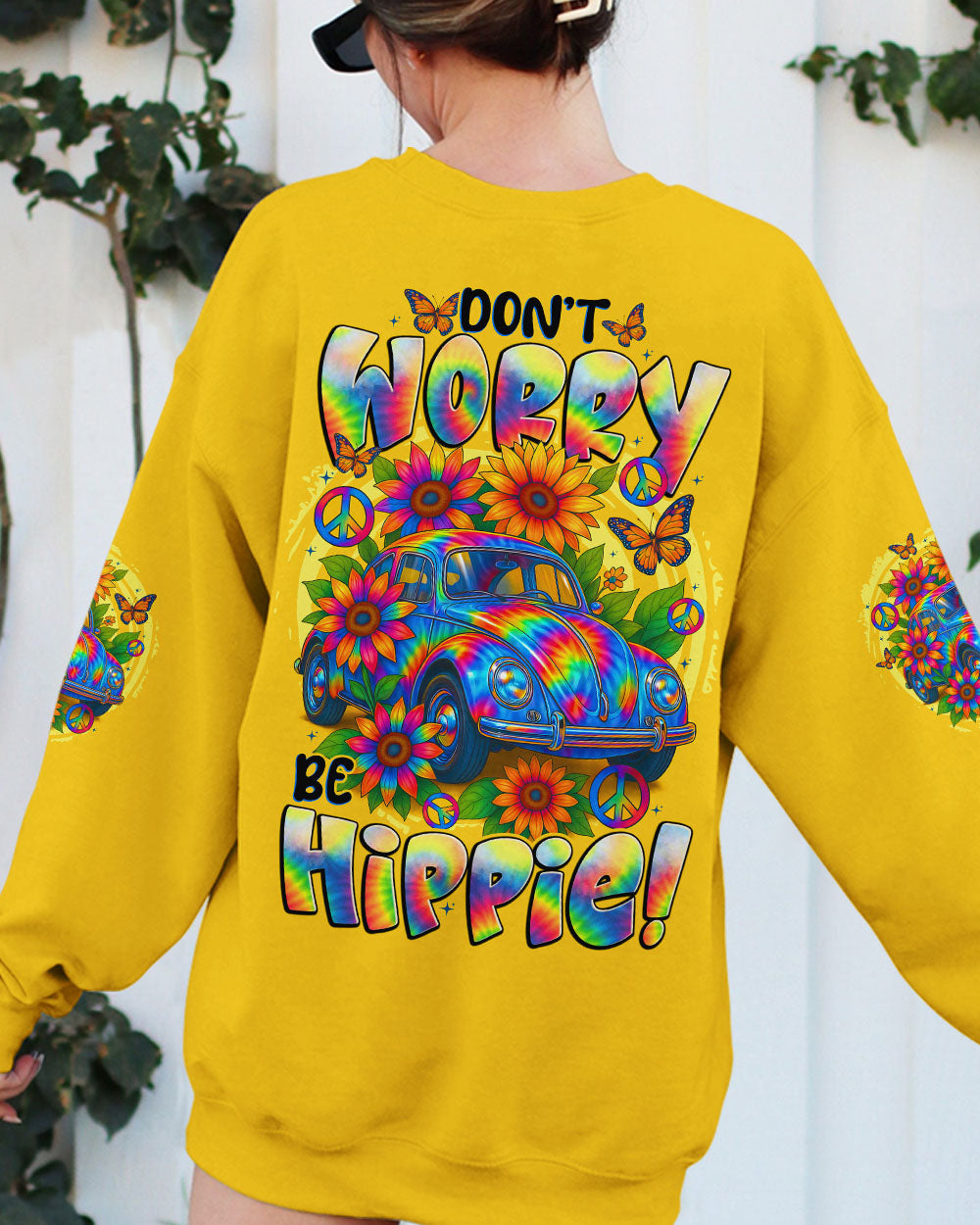 DON'T WORRY BE HIPPIE CAR ALL OVER PRINT - TYTD2608252