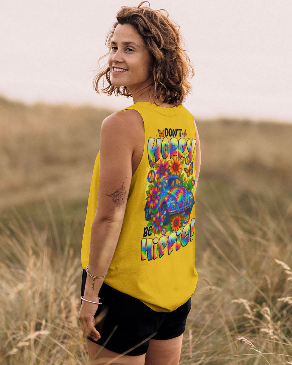 DON'T WORRY BE HIPPIE CAR ALL OVER PRINT - TYTD2608252