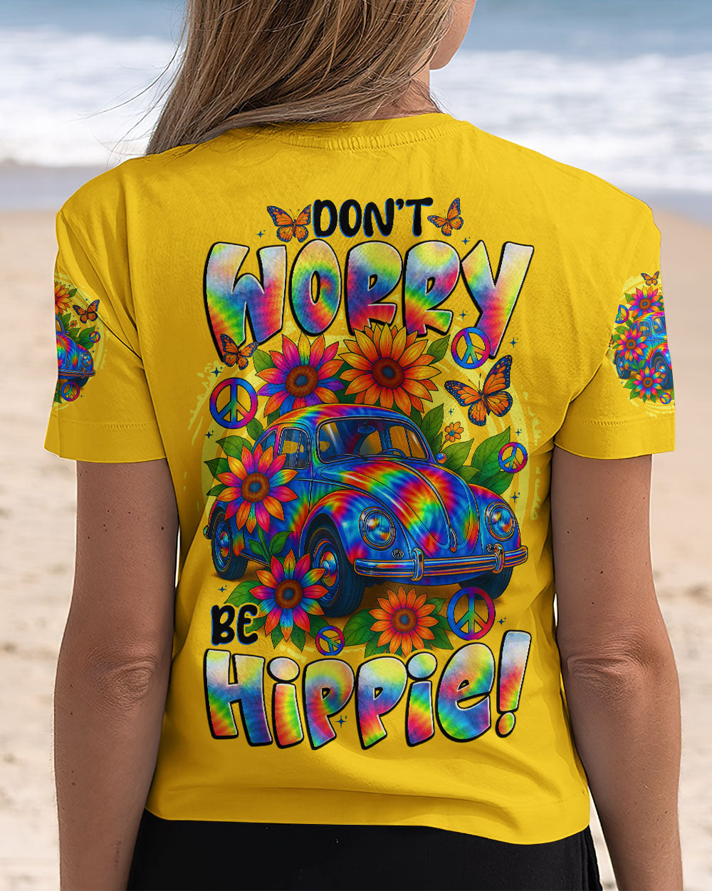 DON'T WORRY BE HIPPIE CAR ALL OVER PRINT - TYTD2608252