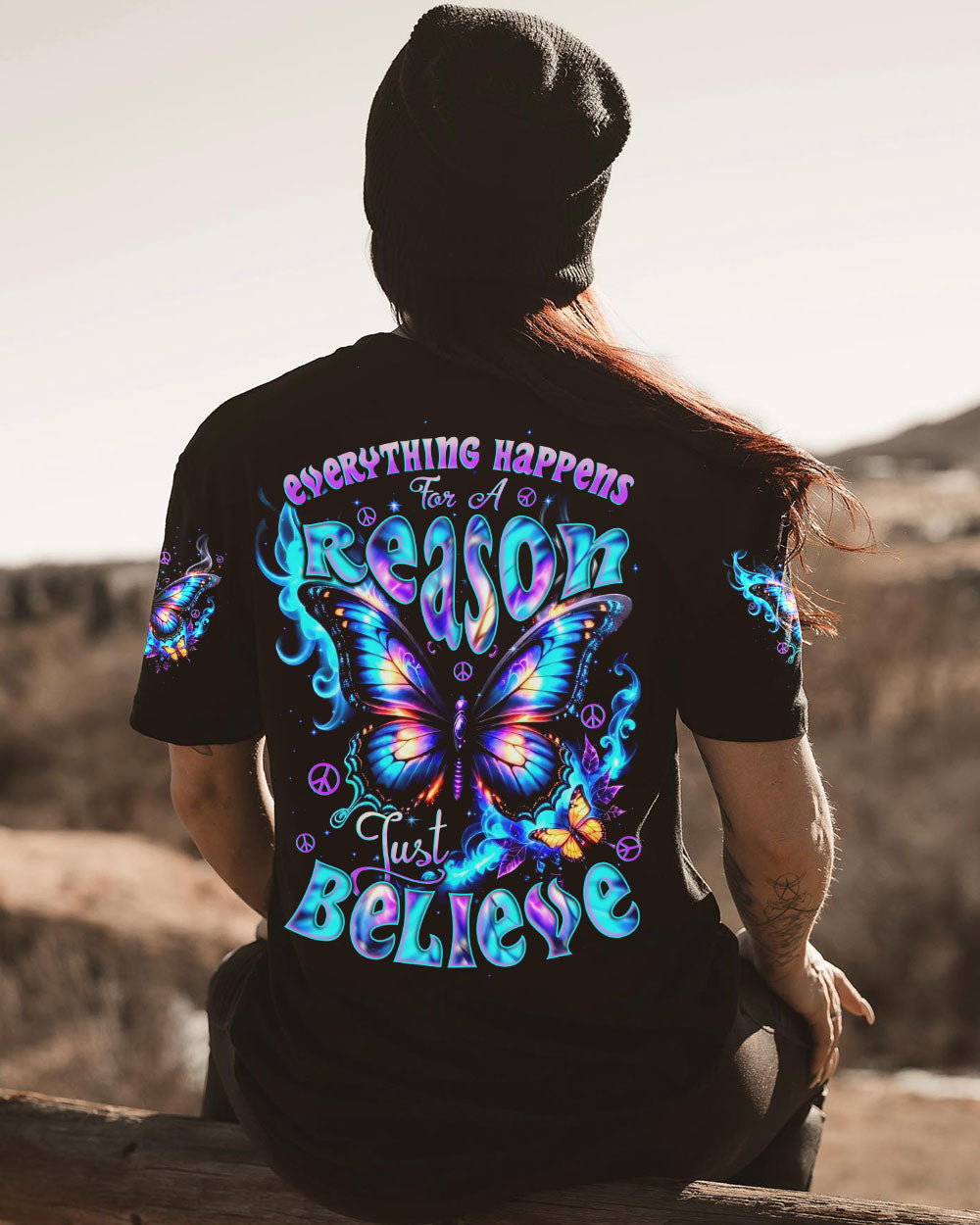 JUST BELIEVE BUTTERFLY ALL OVER PRINT - TYTD2610242