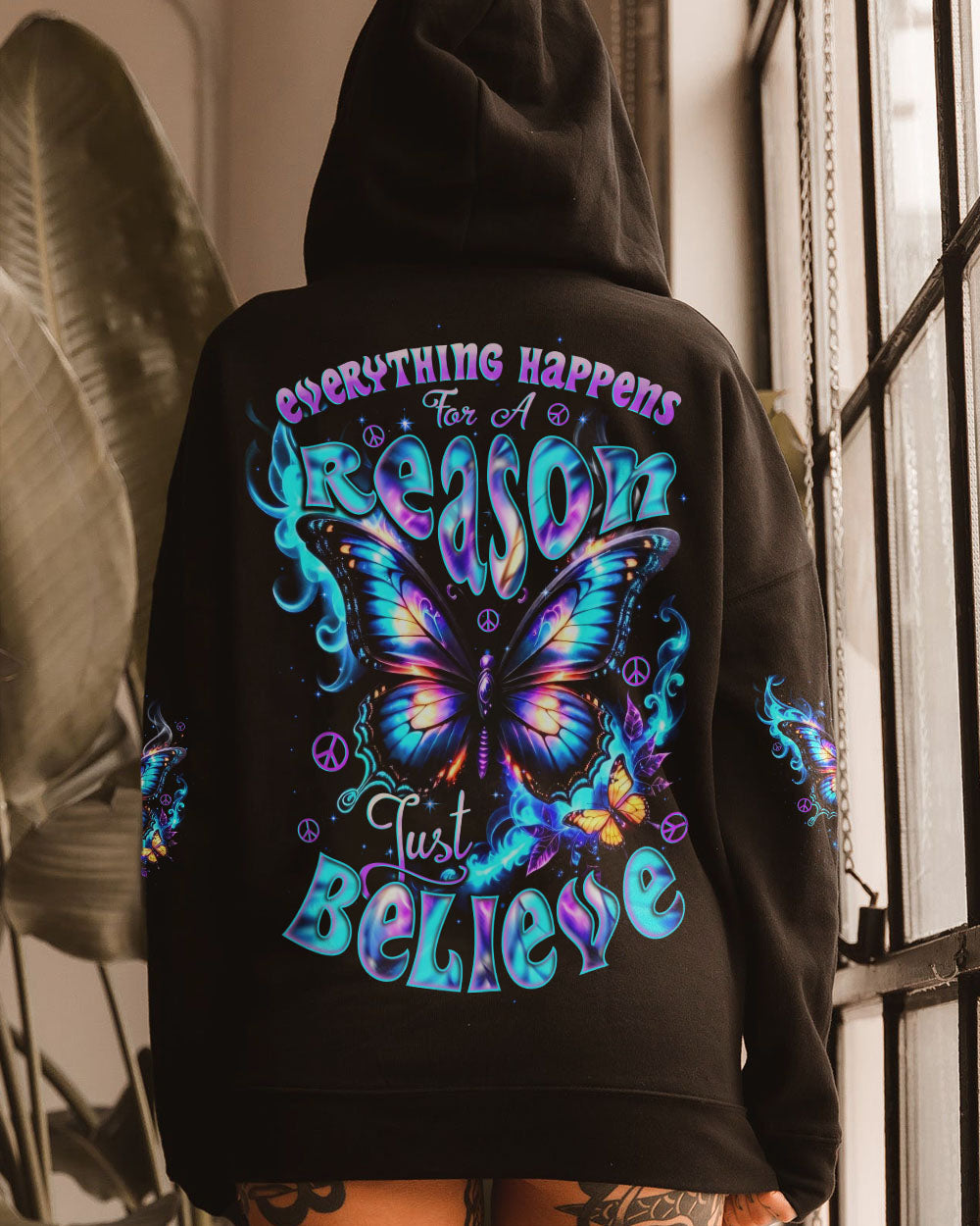 JUST BELIEVE BUTTERFLY ALL OVER PRINT - TYTD2610242