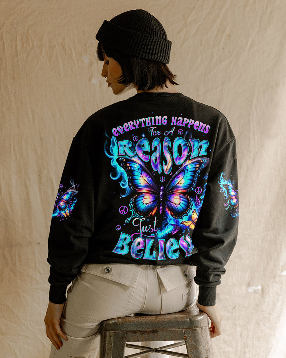JUST BELIEVE BUTTERFLY ALL OVER PRINT - TYTD2610242
