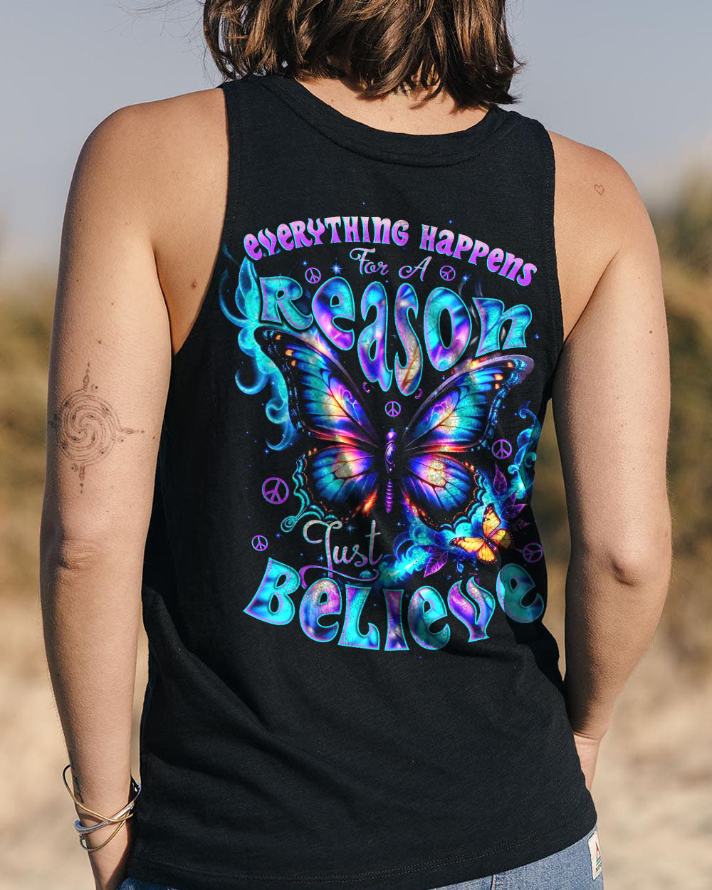 JUST BELIEVE BUTTERFLY ALL OVER PRINT - TYTD2610242