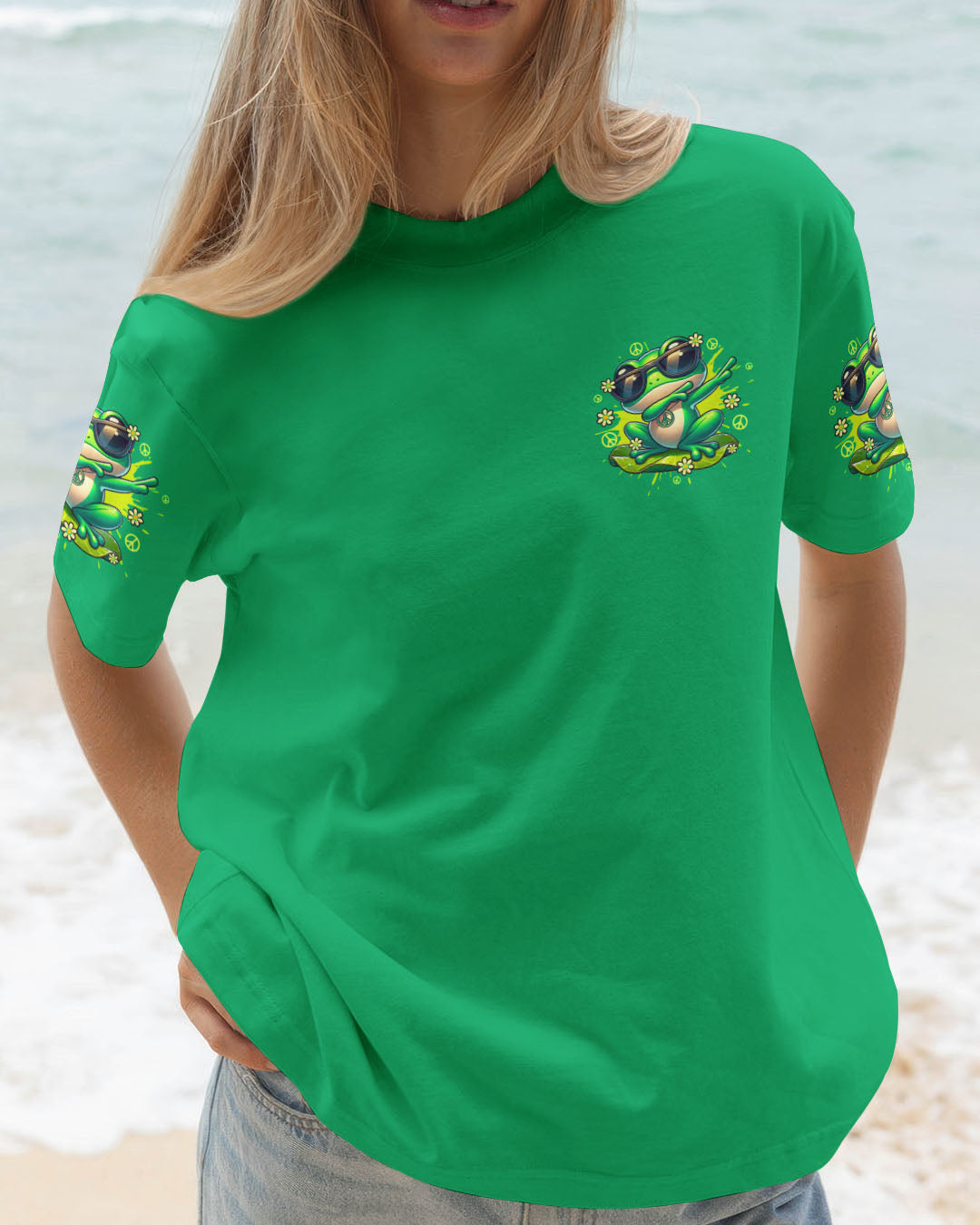 BE YOU THE WORLD WILL ADJUST FROG ALL OVER PRINT - TYTD2708253