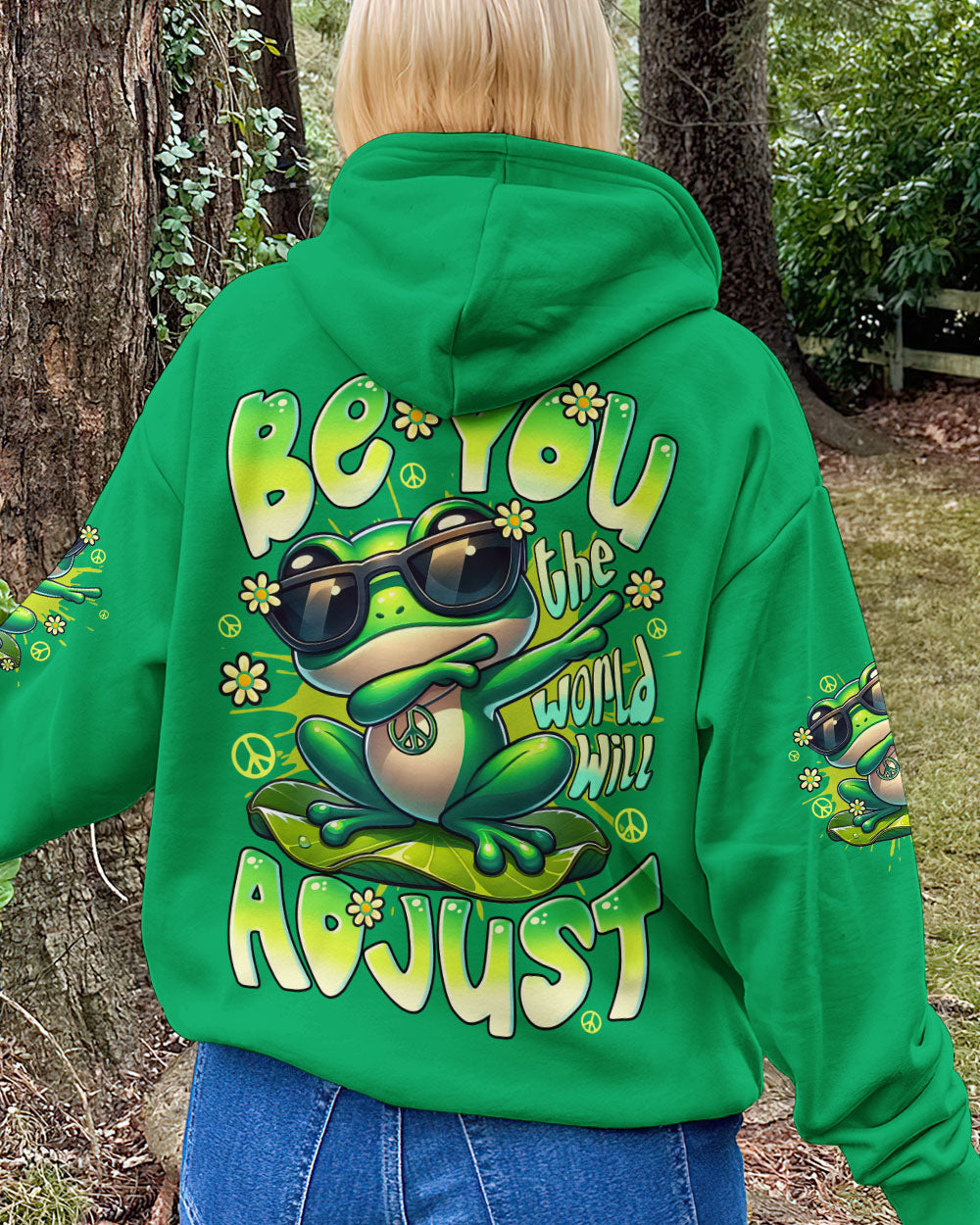 BE YOU THE WORLD WILL ADJUST FROG ALL OVER PRINT - TYTD2708253