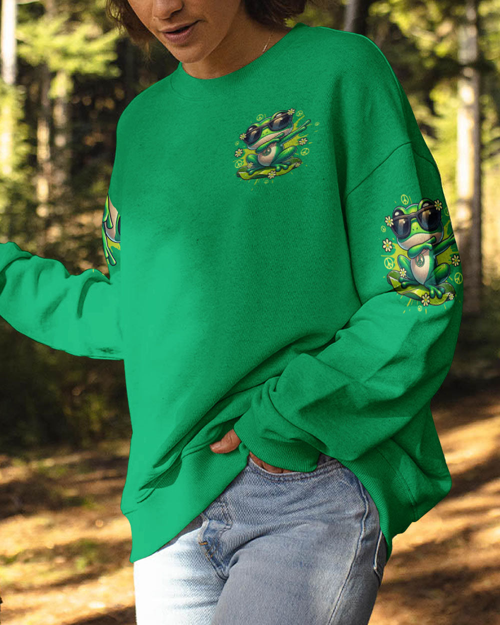 BE YOU THE WORLD WILL ADJUST FROG ALL OVER PRINT - TYTD2708253