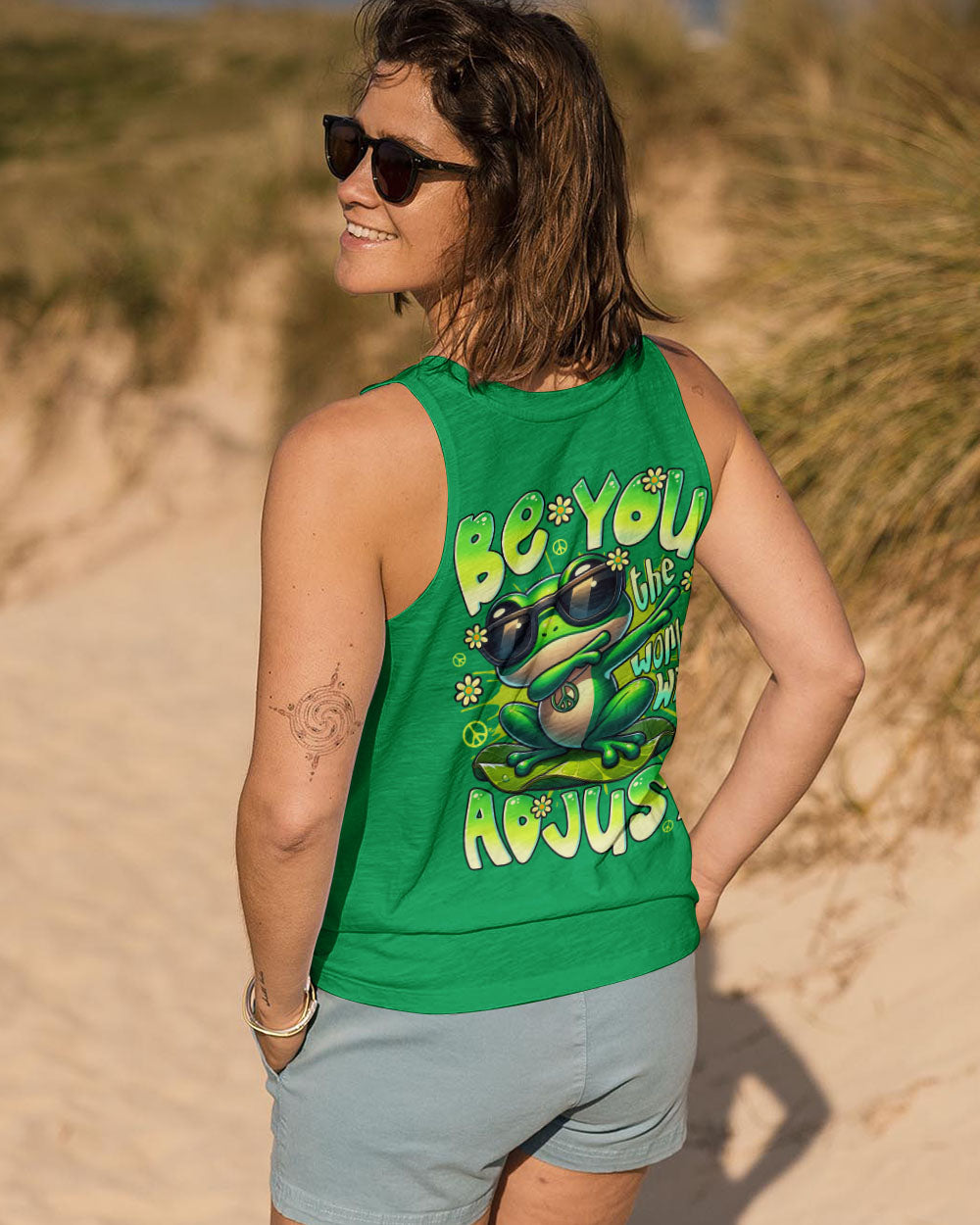 BE YOU THE WORLD WILL ADJUST FROG ALL OVER PRINT - TYTD2708253