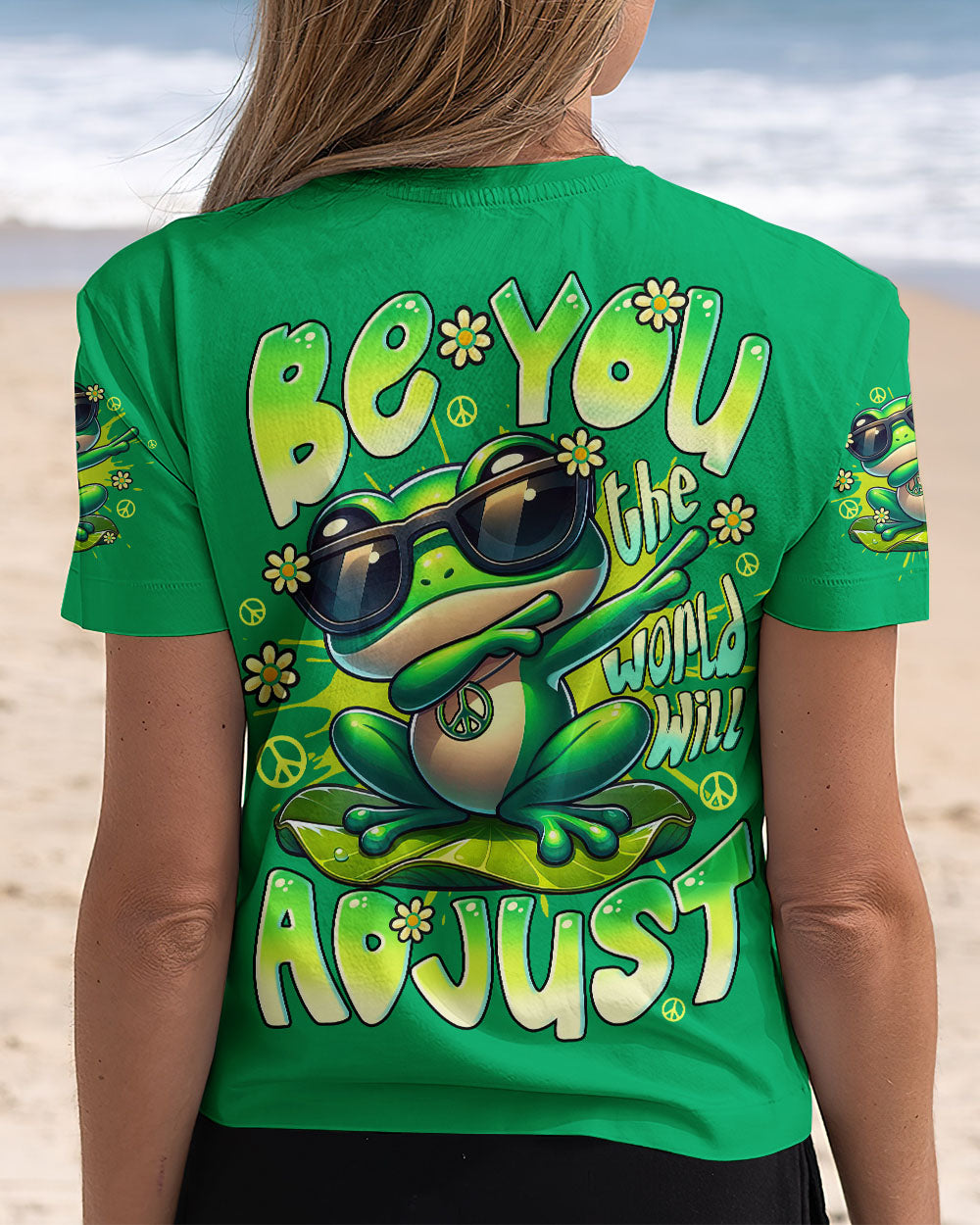 BE YOU THE WORLD WILL ADJUST FROG ALL OVER PRINT - TYTD2708253