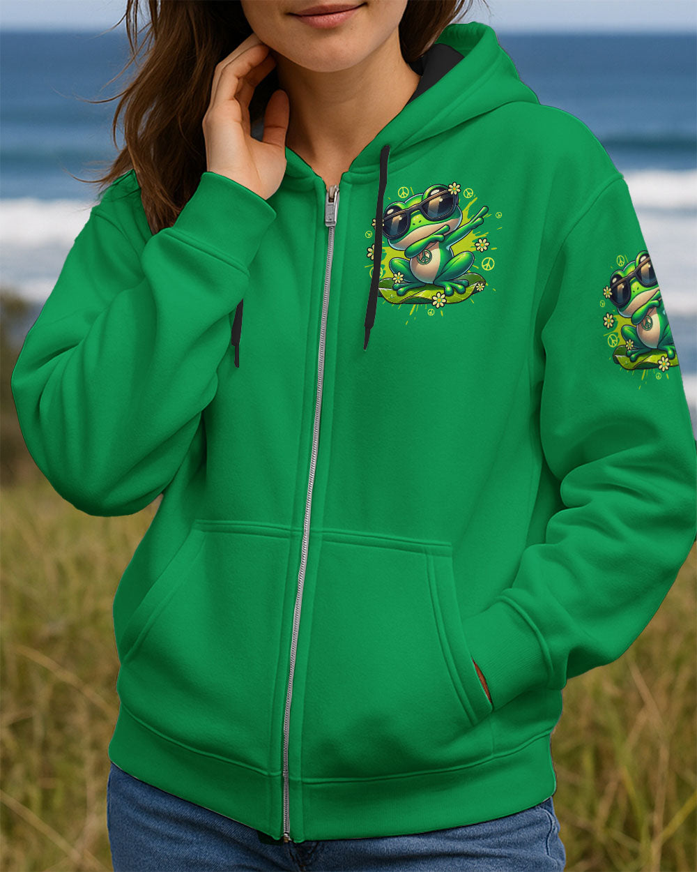 BE YOU THE WORLD WILL ADJUST FROG ALL OVER PRINT - TYTD2708253