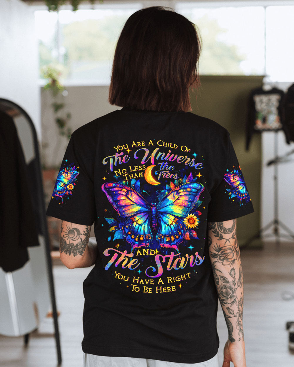 YOU ARE A CHILD OF THE UNIVERSE BUTTERFLY ALL OVER PRINT - TYTD2709242