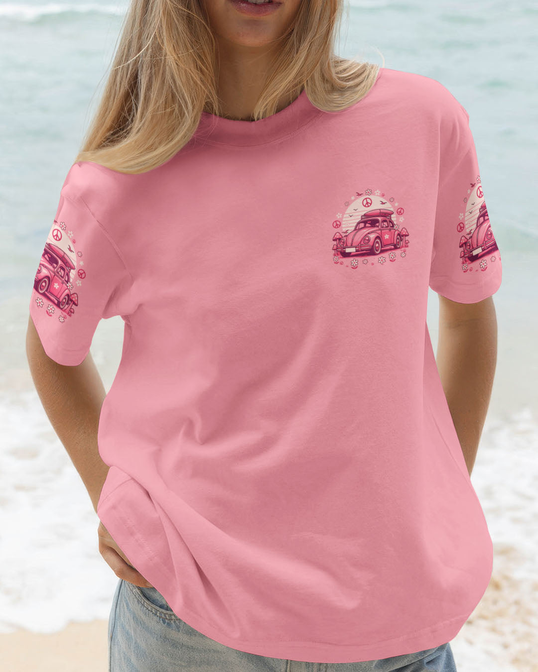 RUNNING AGAINST THE WIND PINK CAR ALL OVER PRINT - TYTD2808252