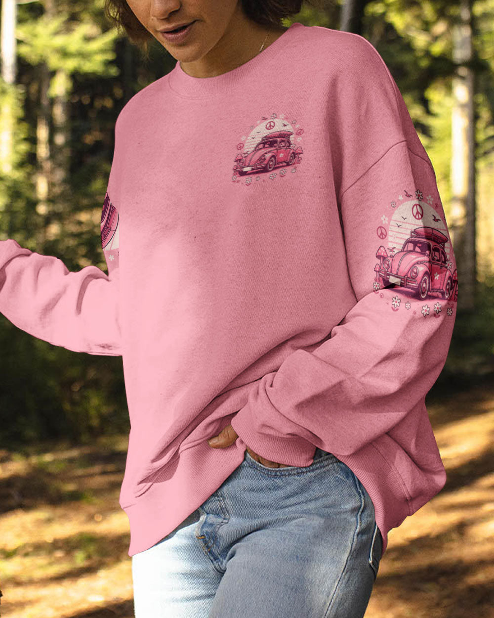 RUNNING AGAINST THE WIND PINK CAR ALL OVER PRINT - TYTD2808252