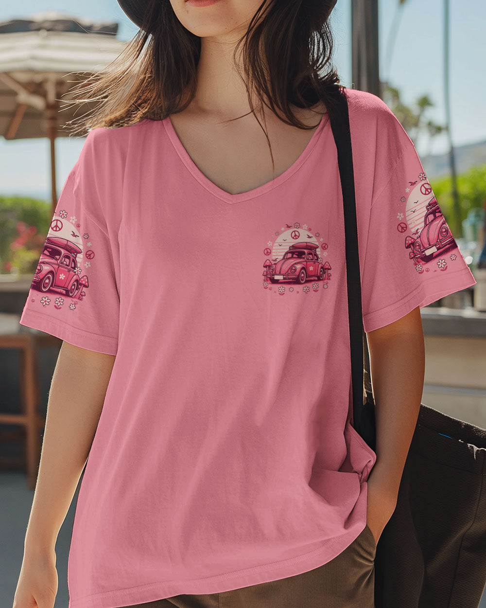 RUNNING AGAINST THE WIND PINK CAR ALL OVER PRINT - TYTD2808252