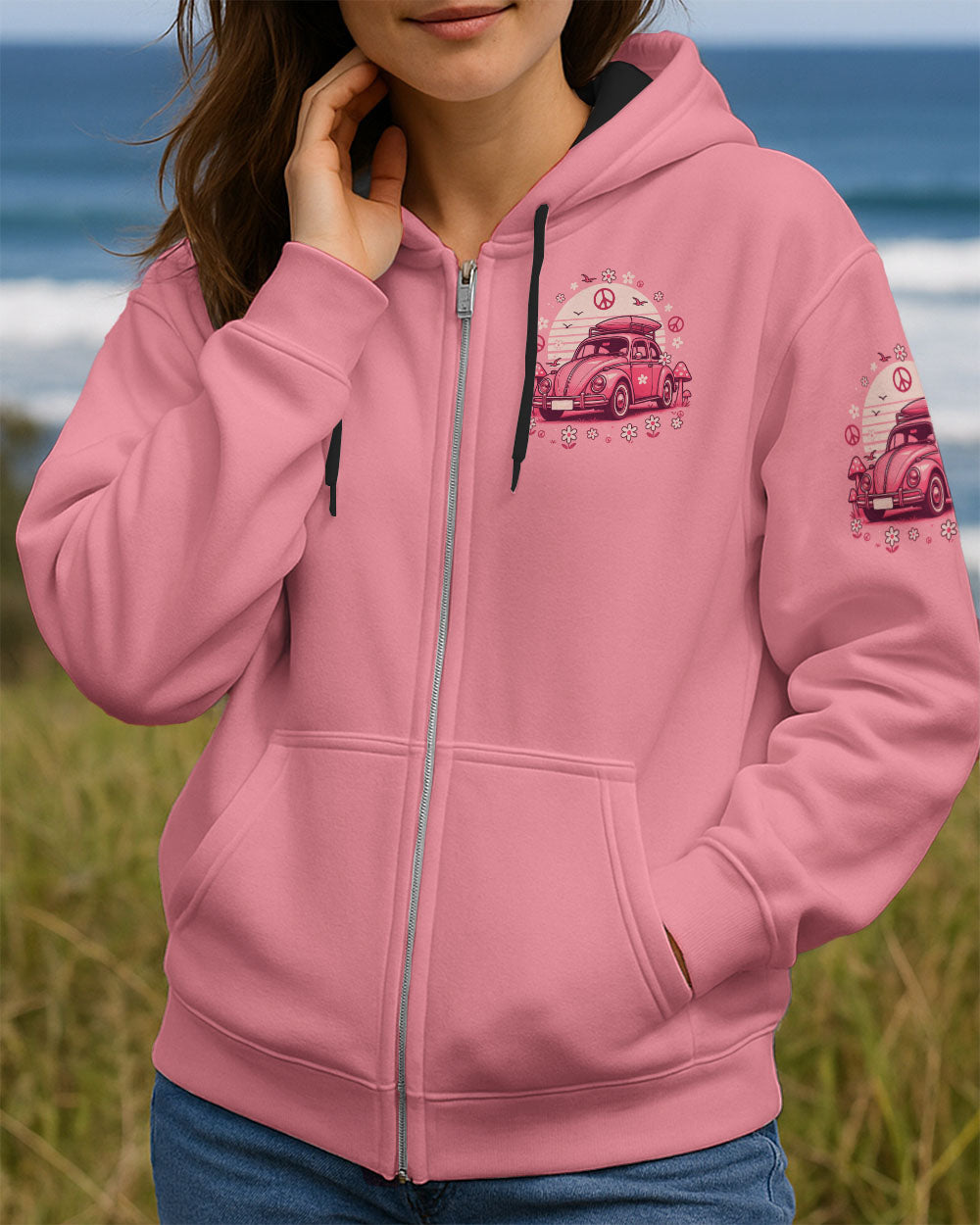 RUNNING AGAINST THE WIND PINK CAR ALL OVER PRINT - TYTD2808252