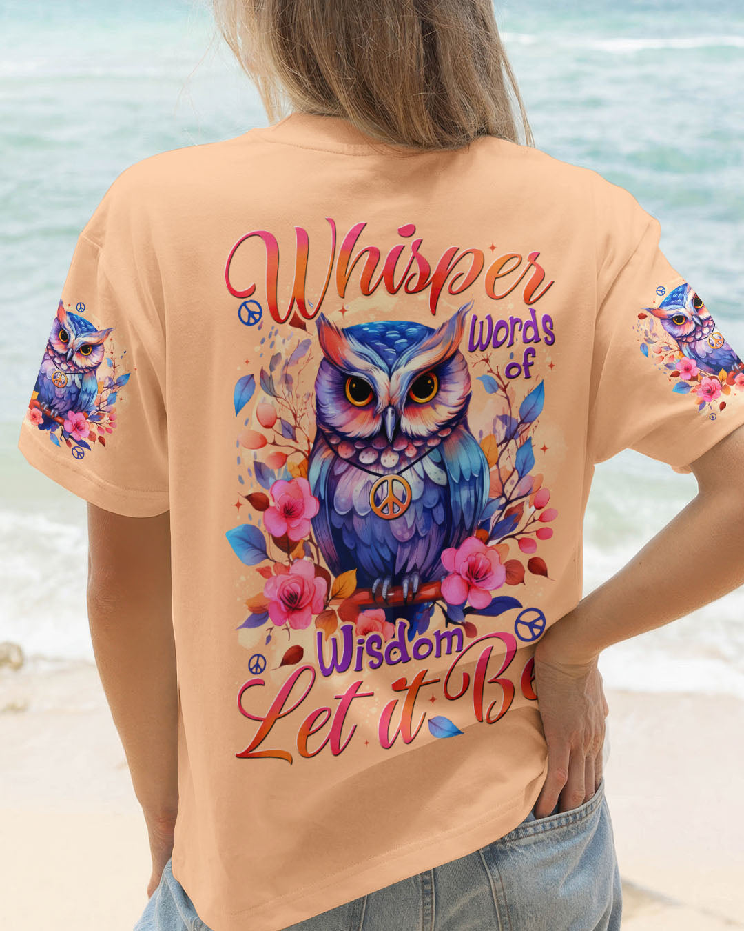WHISPER WORDS OF WISDOM LET IT BE OWL ALL OVER PRINT - TYTD2810251