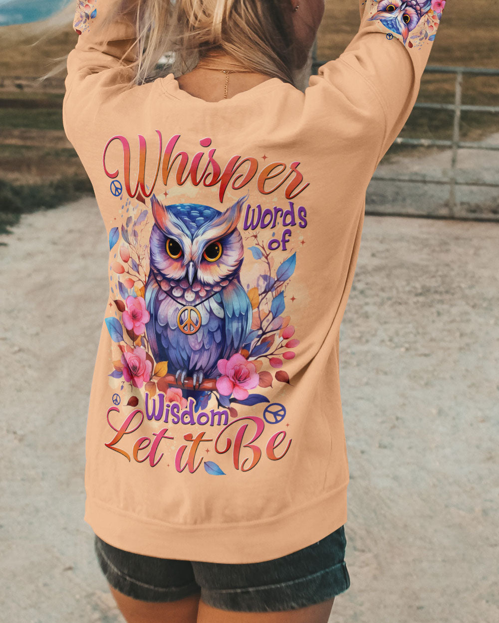 WHISPER WORDS OF WISDOM LET IT BE OWL ALL OVER PRINT - TYTD2810251