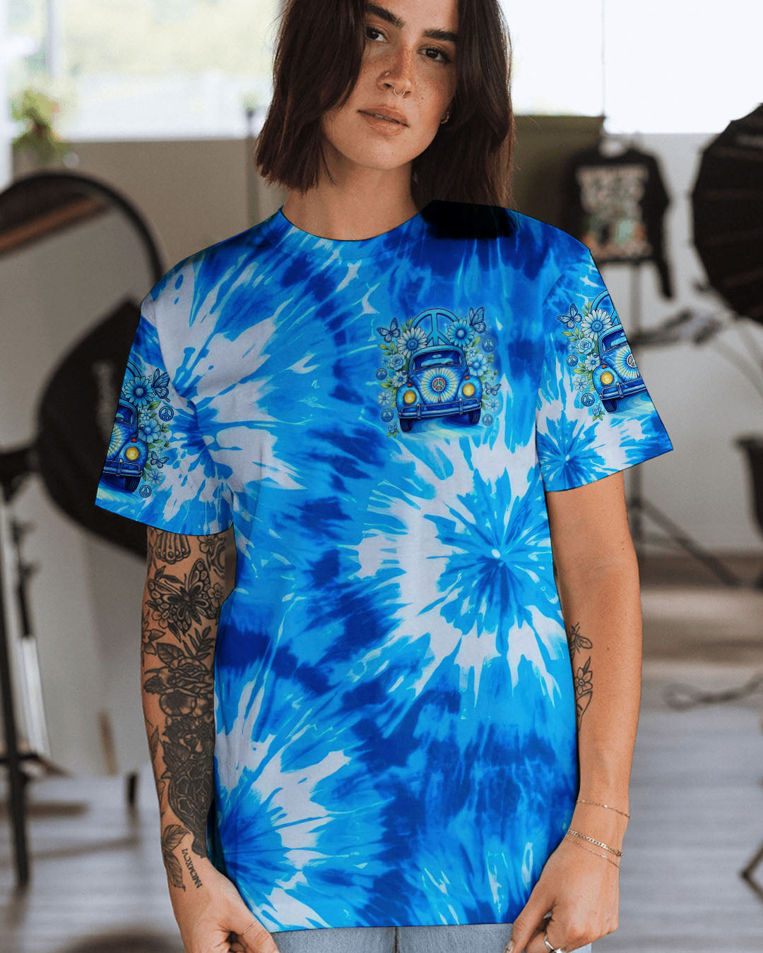 RUNNING AGAINST THE WIND CAR TIE DYE ALL OVER PRINT - TYTD2811252
