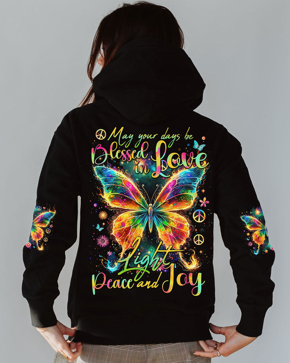 LOVE LIGHT PEACE AND JOY BUTTERFLY ALL OVER PRINT - TYTD2901242