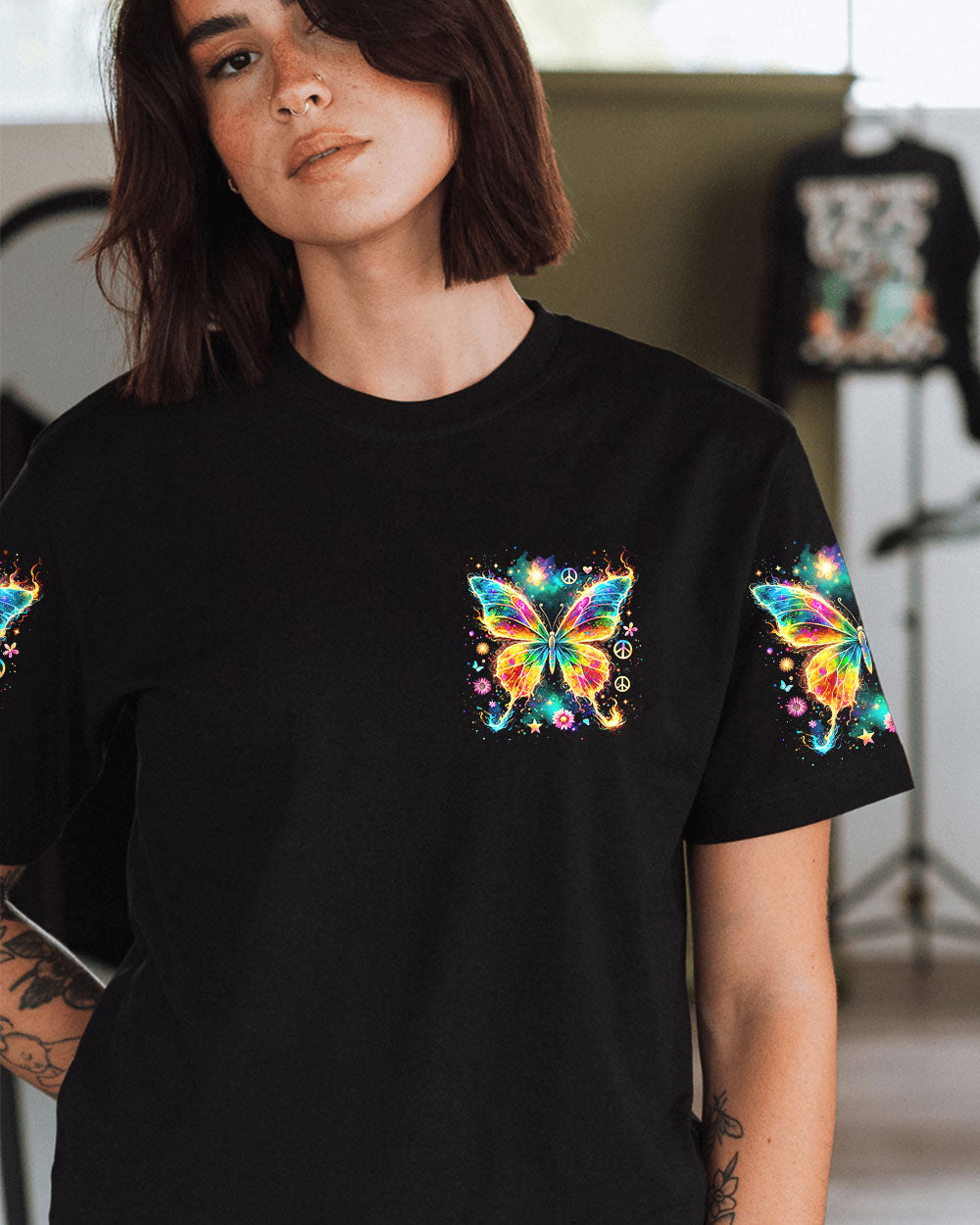 LOVE LIGHT PEACE AND JOY BUTTERFLY ALL OVER PRINT - TYTD2901242