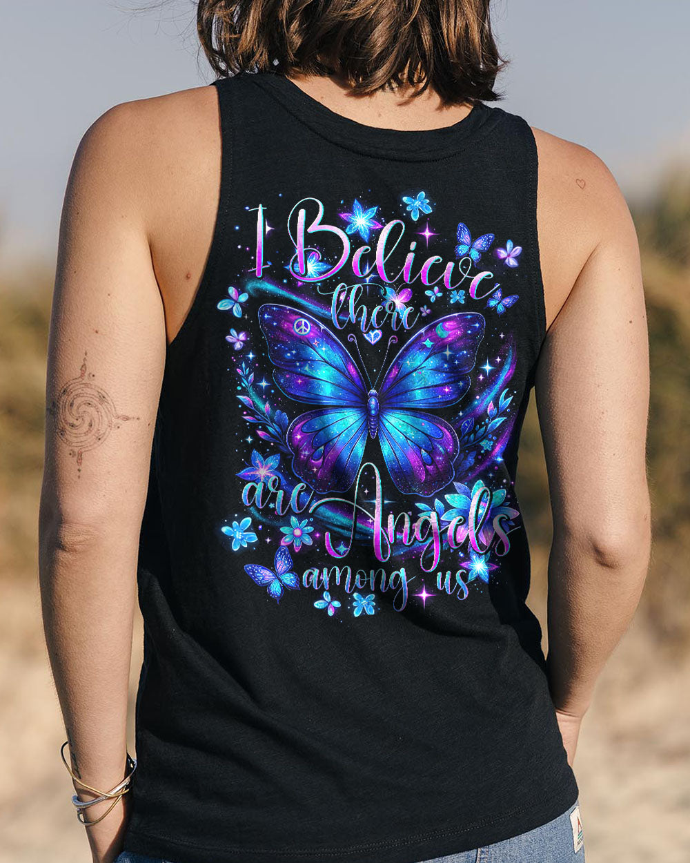 I BELIEVE THERE ARE ANGELS AMONG US BUTTERFLY ALL OVER PRINT - TYTD2903243