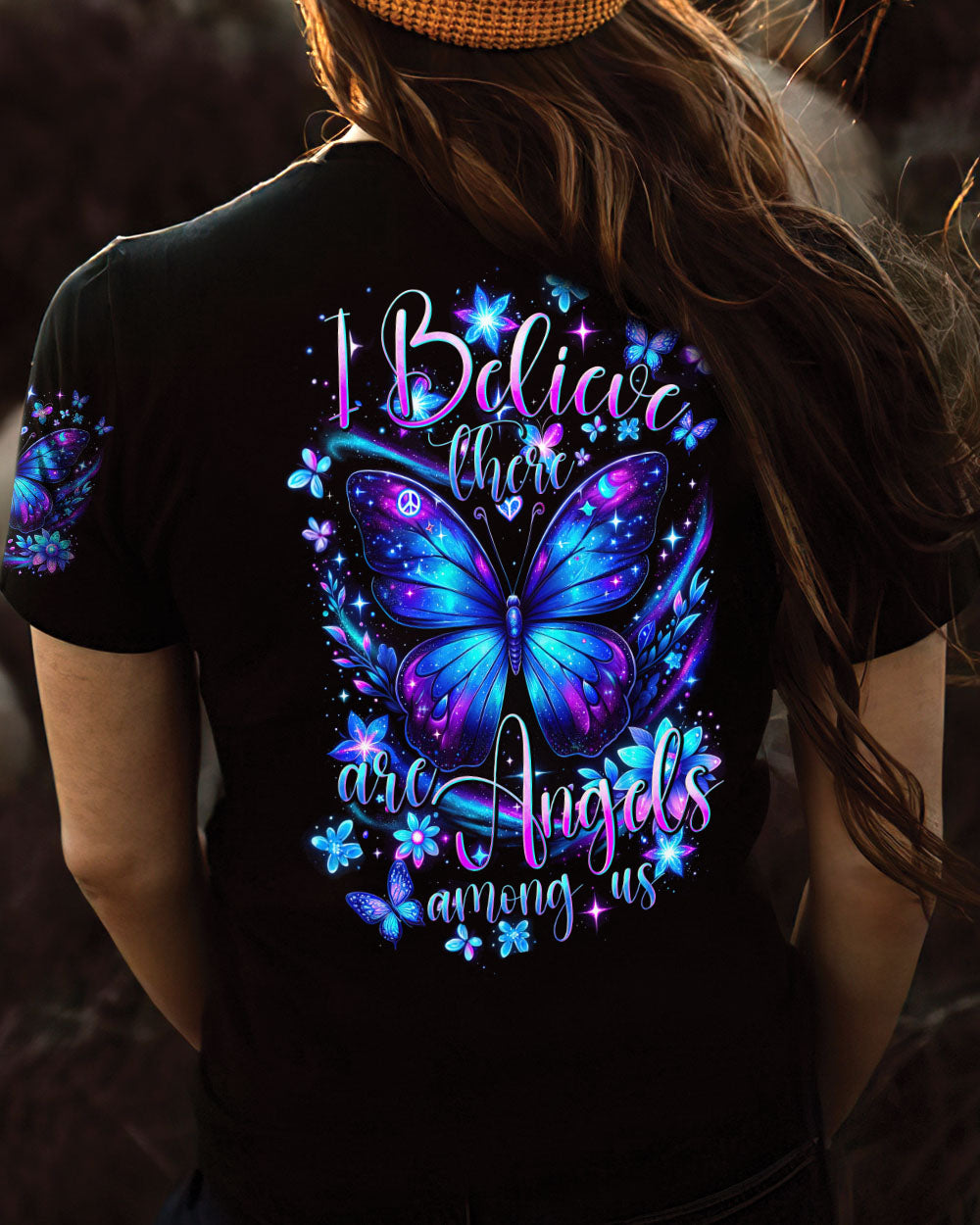 I BELIEVE THERE ARE ANGELS AMONG US BUTTERFLY ALL OVER PRINT - TYTD2903243
