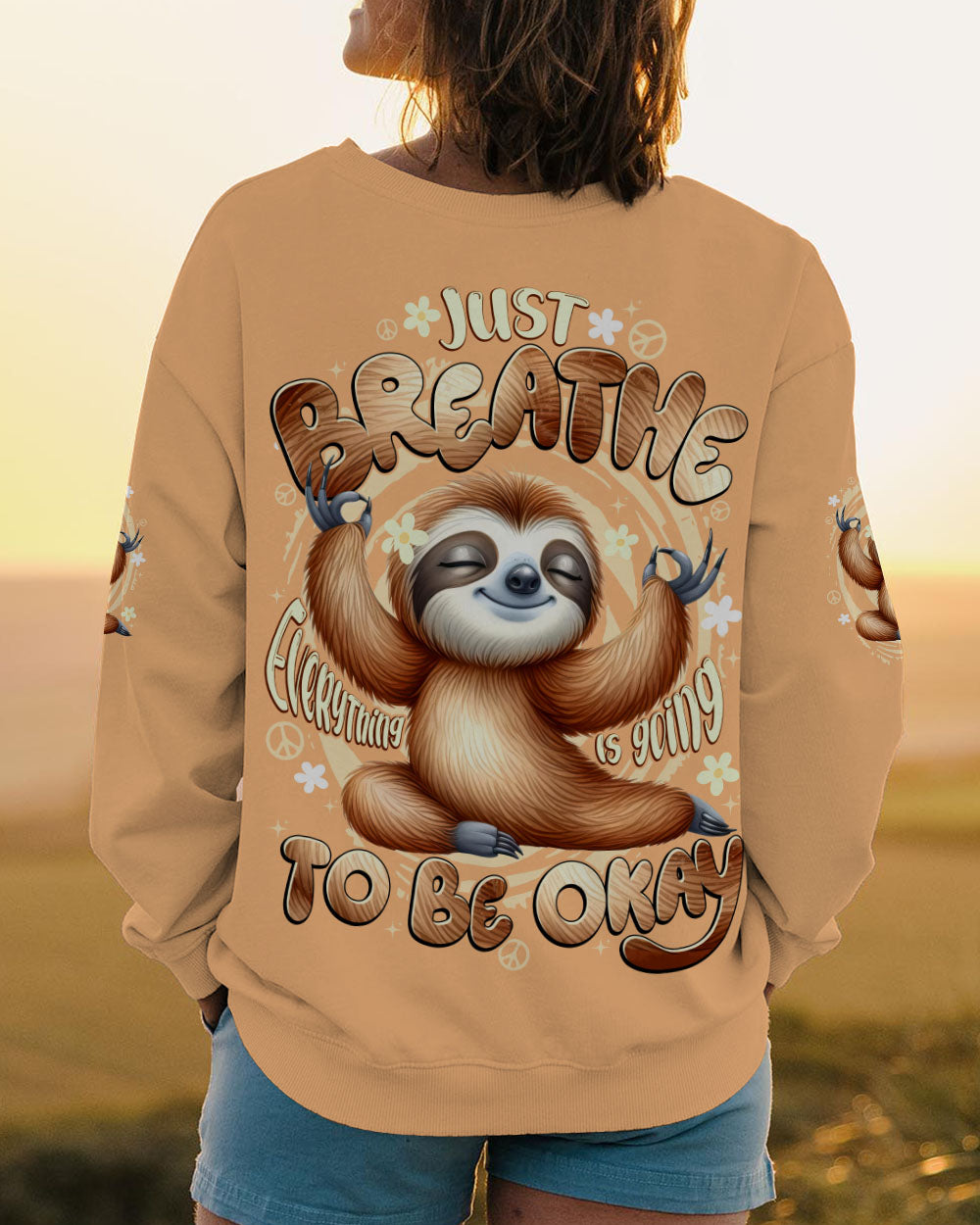 JUST BREATHE SLOTH ALL OVER PRINT - TYTD2908254