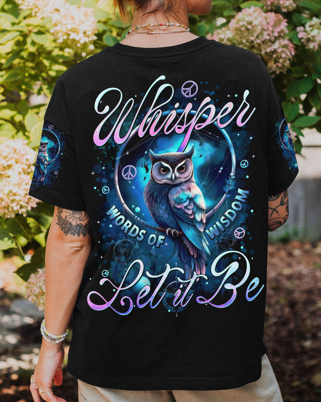 WHISPER WORDS OF WISDOM LET IT BE OWL ALL OVER PRINT - TYTD3110252