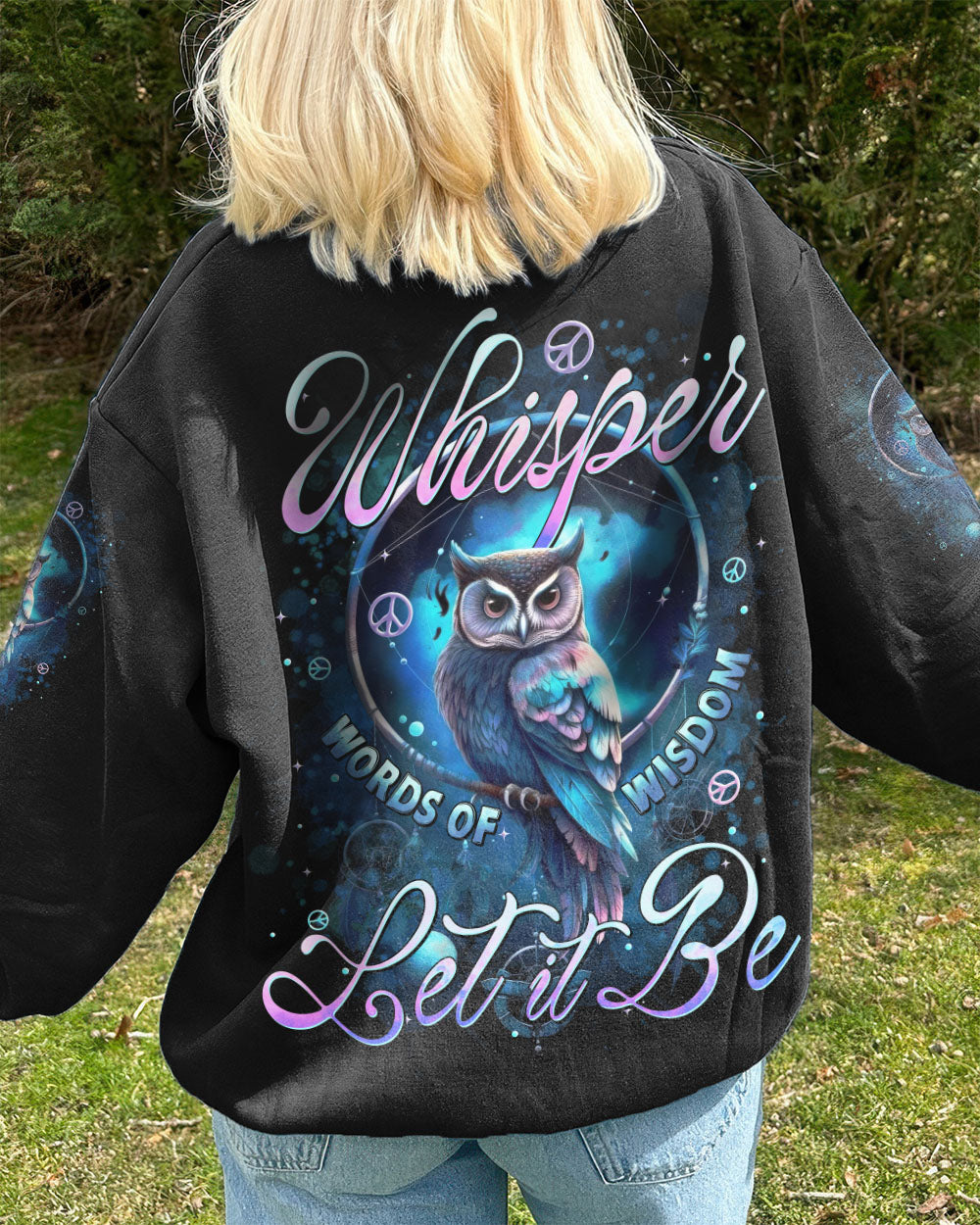 WHISPER WORDS OF WISDOM LET IT BE OWL ALL OVER PRINT - TYTD3110252