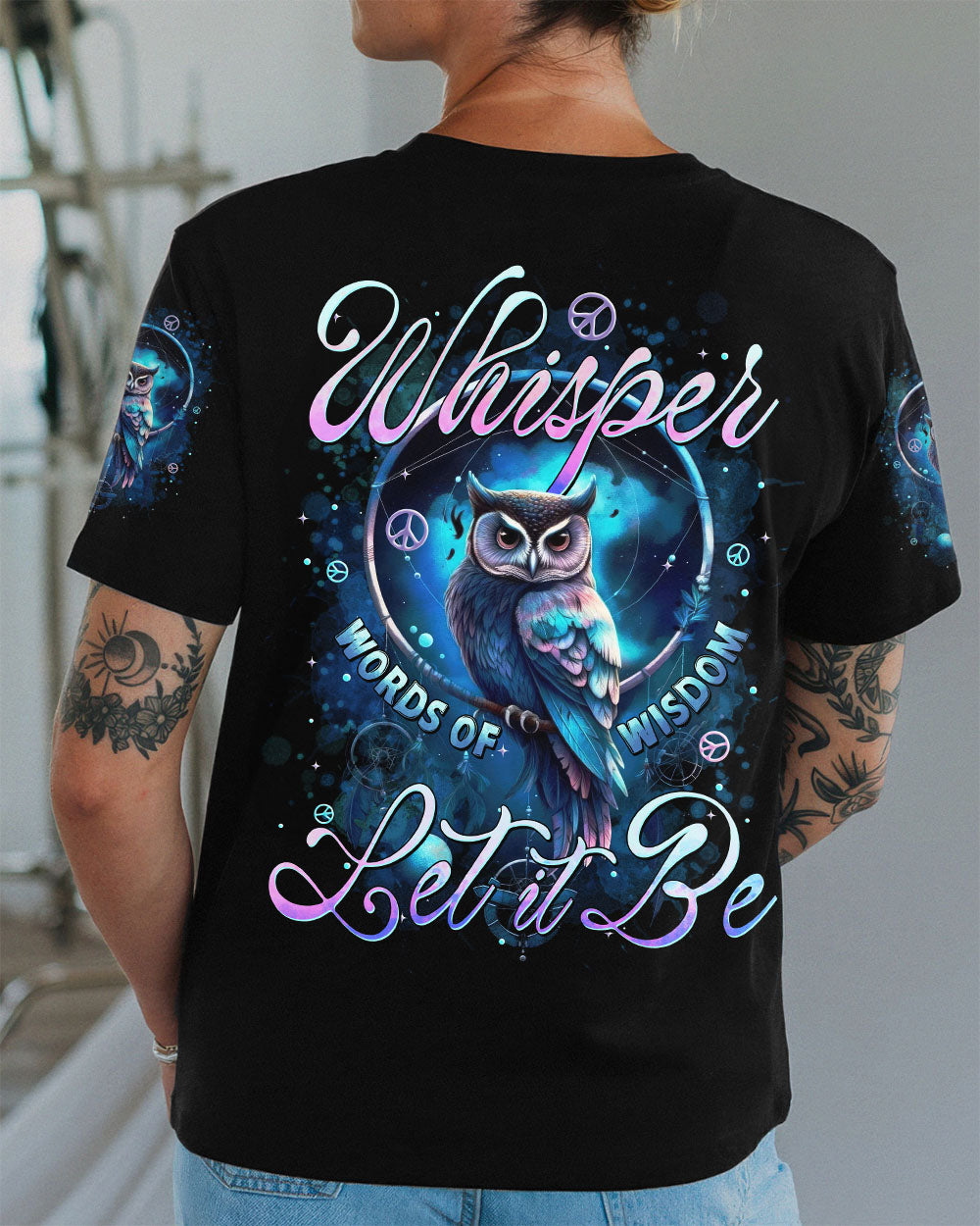 WHISPER WORDS OF WISDOM LET IT BE OWL ALL OVER PRINT - TYTD3110252