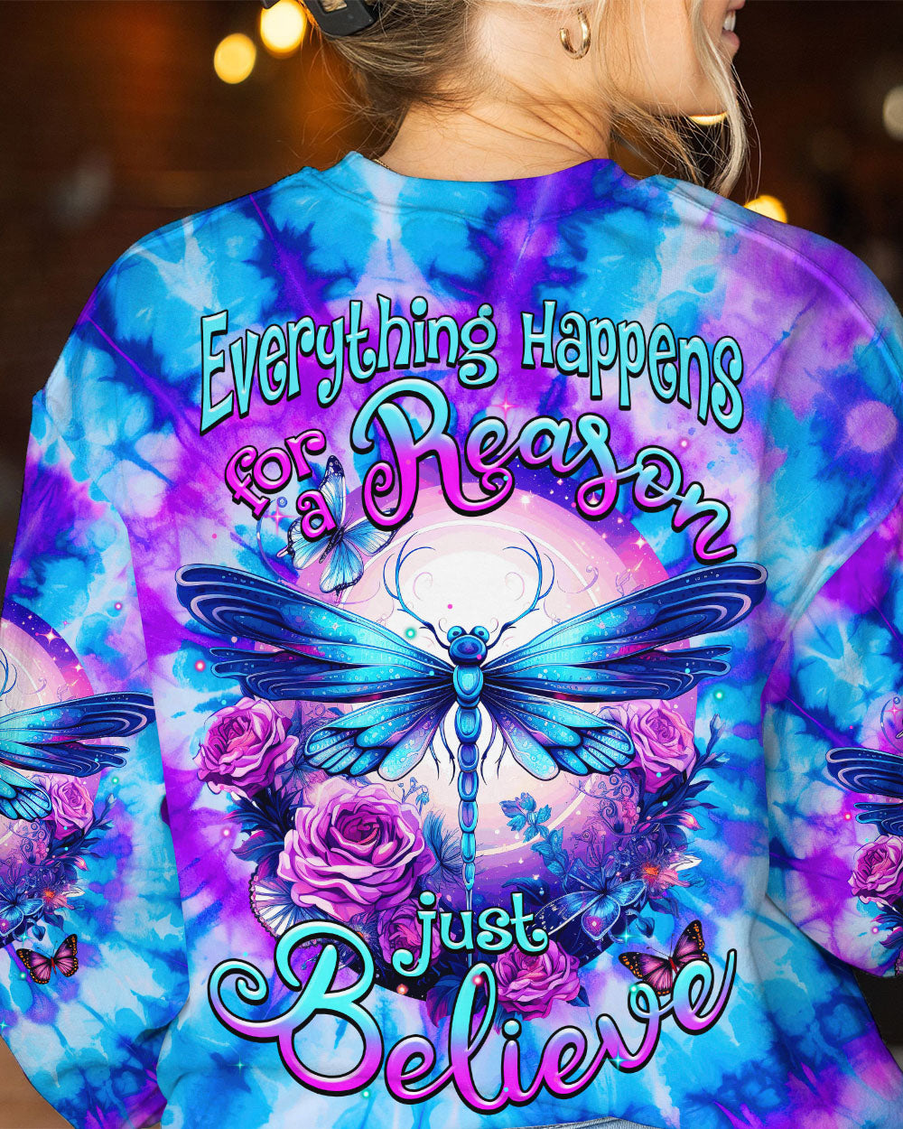 JUST BELIEVE DRAGONFLY TIE DYE ALL OVER PRINT - TYTM0108231