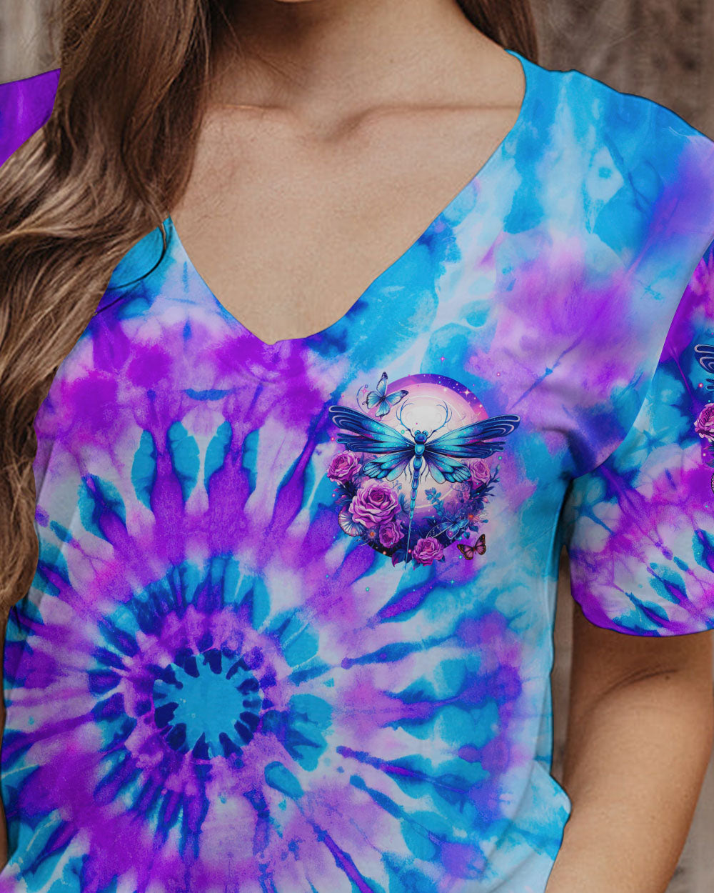 JUST BELIEVE DRAGONFLY TIE DYE ALL OVER PRINT - TYTM0108231