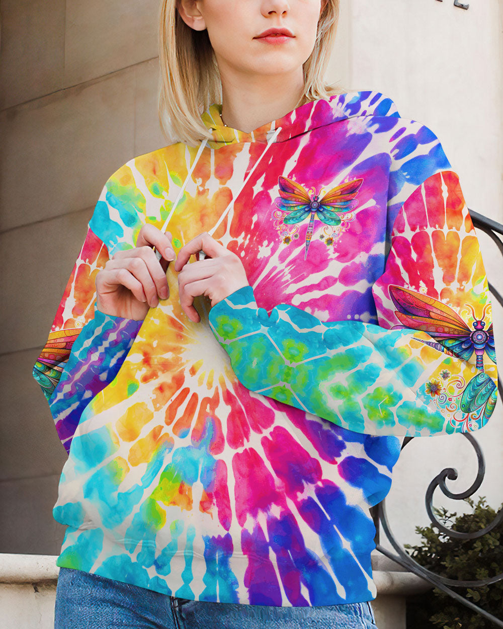 RUNNING AGAINST THE WIND DRAGONFLY TIE DYE ALL OVER PRINT - TYTM0108232