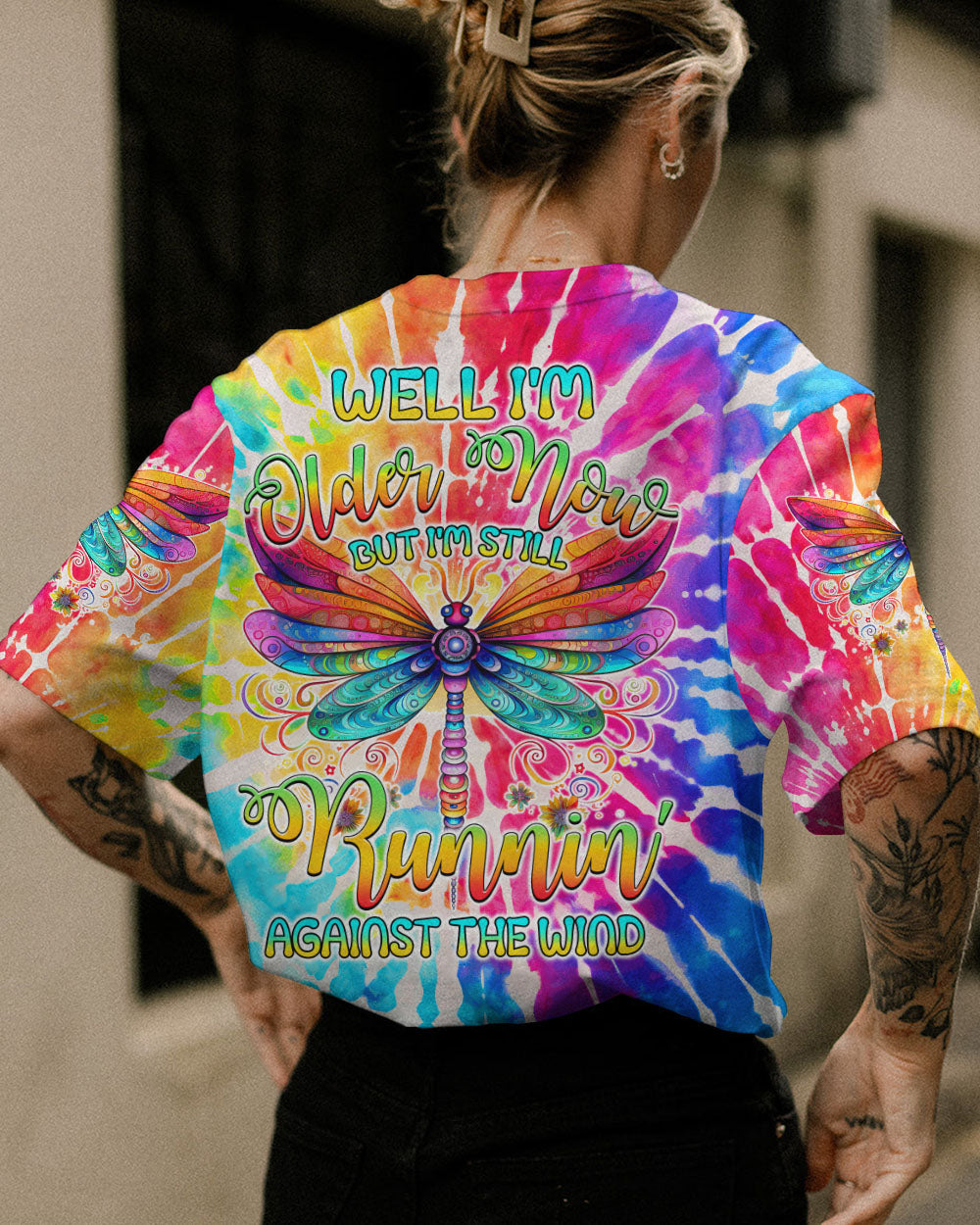 RUNNING AGAINST THE WIND DRAGONFLY TIE DYE ALL OVER PRINT - TYTM0108232
