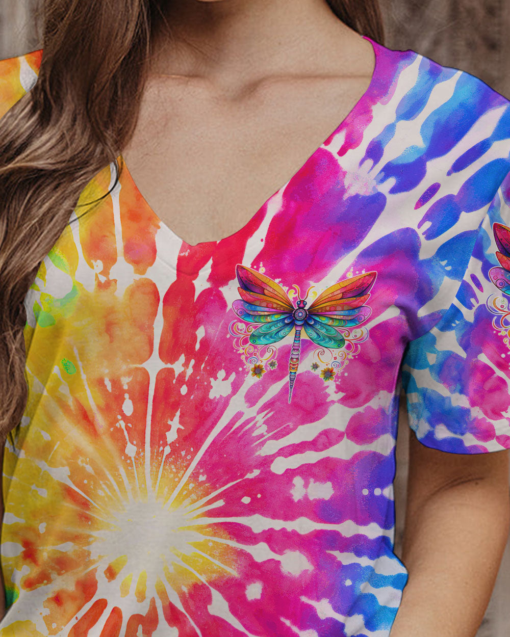 RUNNING AGAINST THE WIND DRAGONFLY TIE DYE ALL OVER PRINT - TYTM0108232