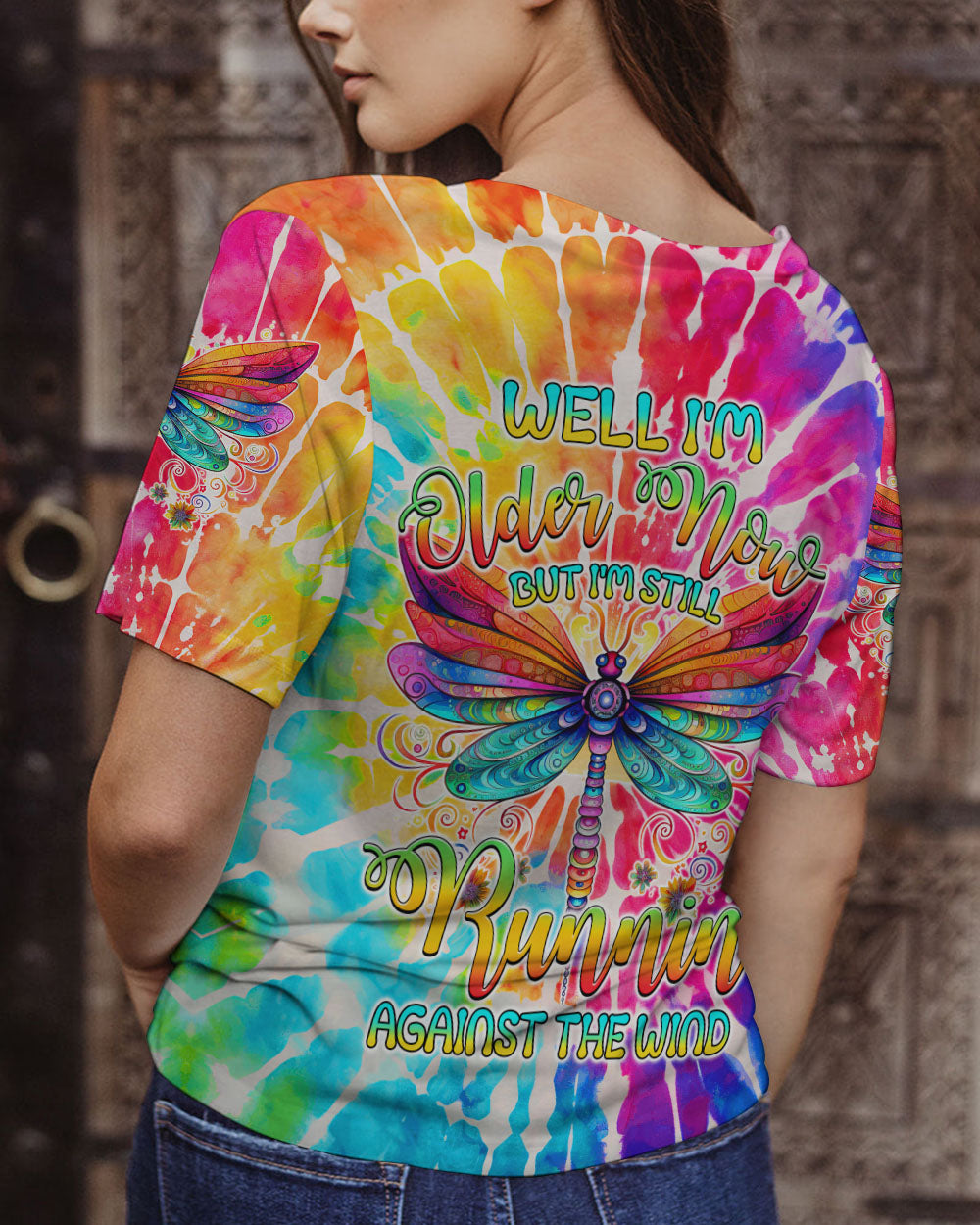 RUNNING AGAINST THE WIND DRAGONFLY TIE DYE ALL OVER PRINT - TYTM0108232
