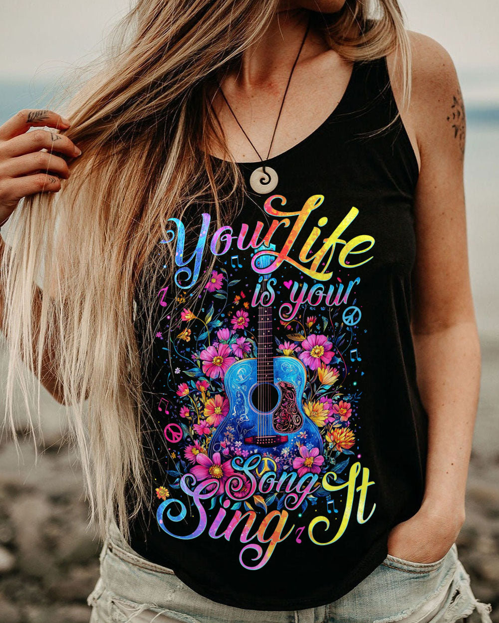 YOUR LIFE IS YOUR SONG GUITAR ALL OVER PRINT - TYTM0412244