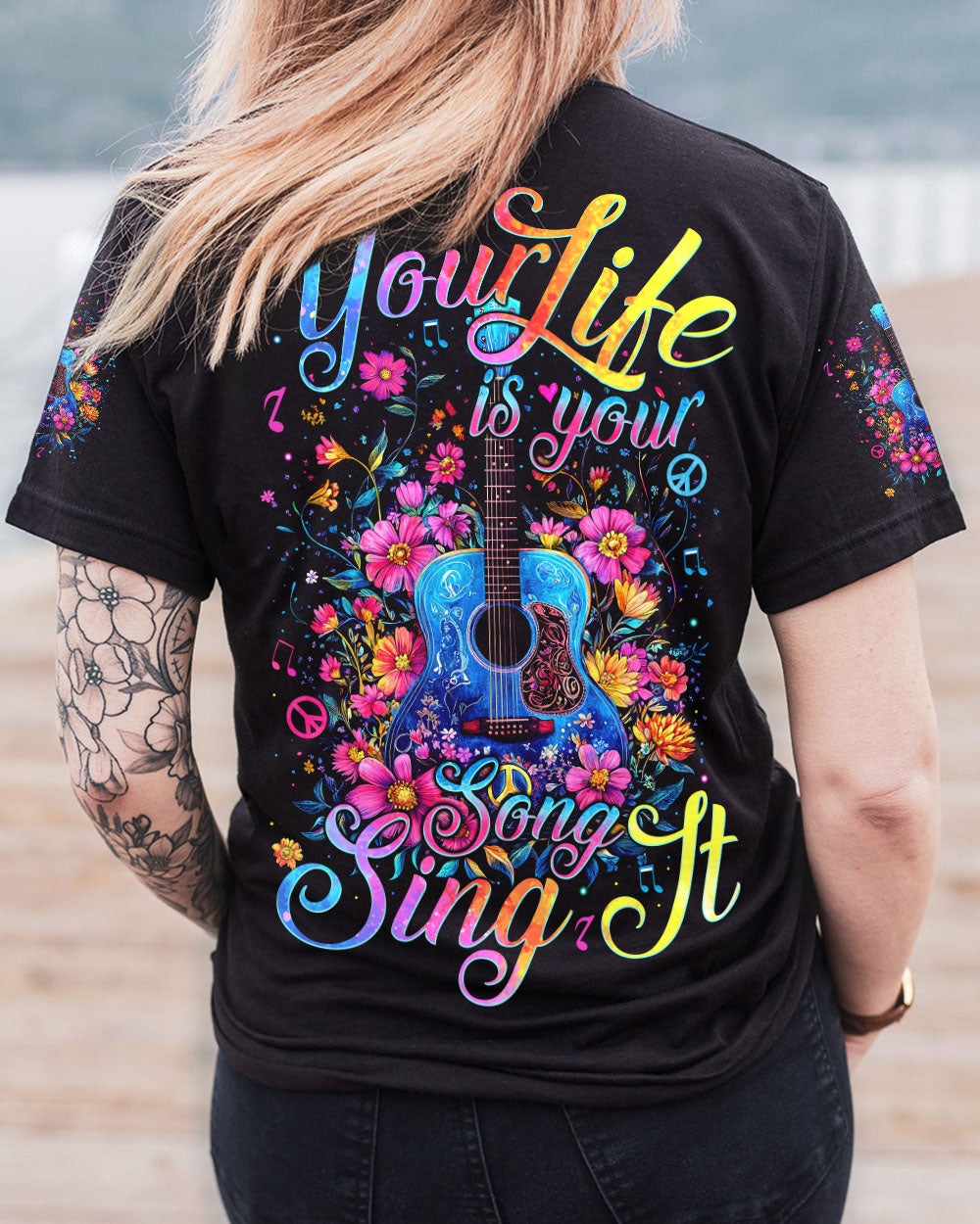 YOUR LIFE IS YOUR SONG GUITAR ALL OVER PRINT - TYTM0412244