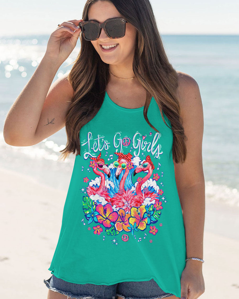 LET'S GO GIRLS FLAMINGO BEACH ALL OVER PRINT - TYTM0507233