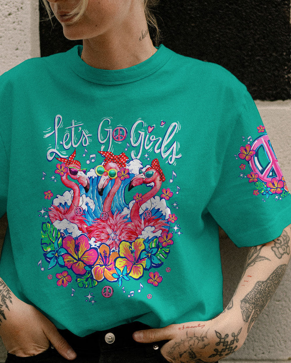 LET'S GO GIRLS FLAMINGO BEACH ALL OVER PRINT - TYTM0507233