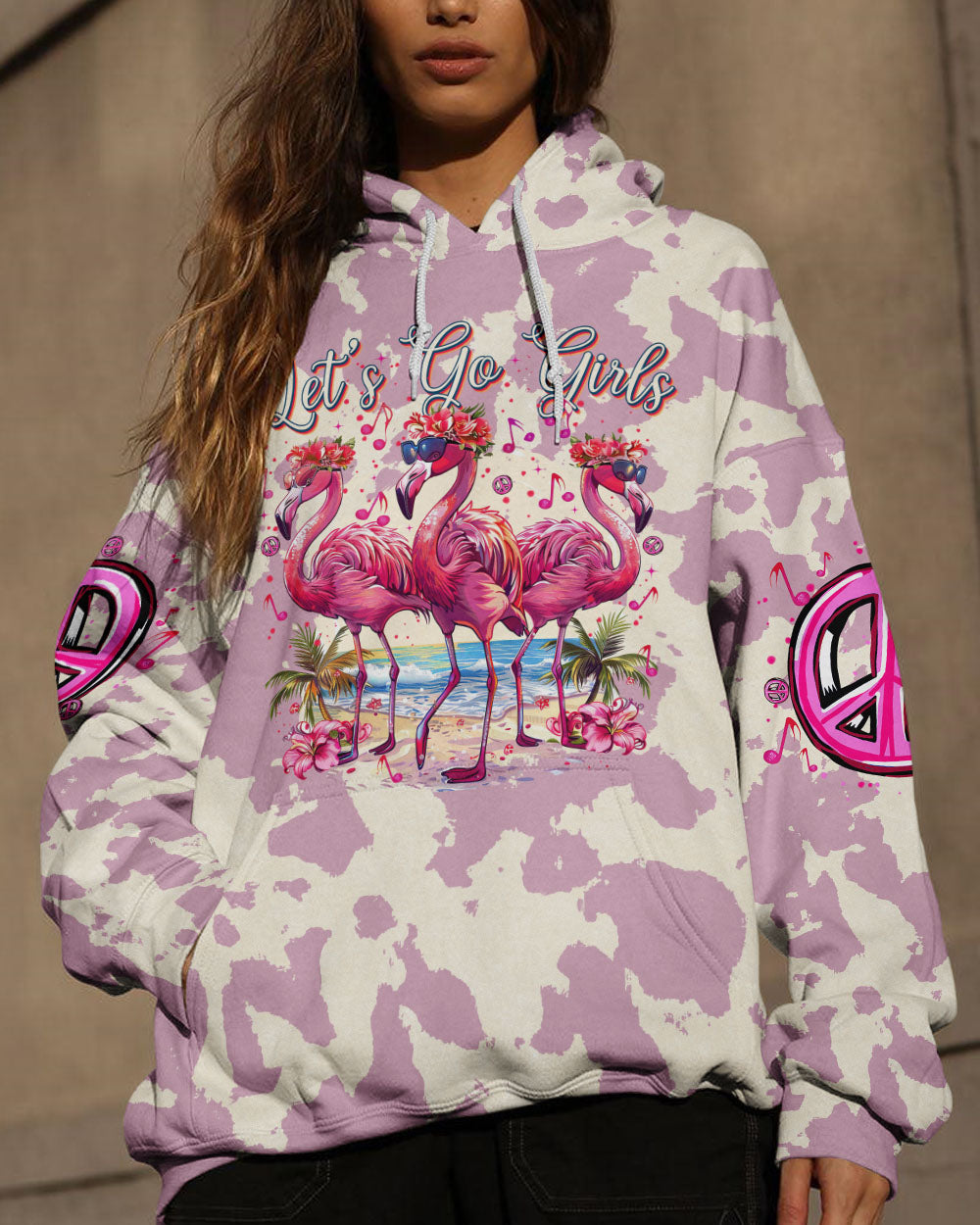LET'S GO GIRLS FLAMINGO TIE DYE ALL OVER PRINT - TYTM0904243