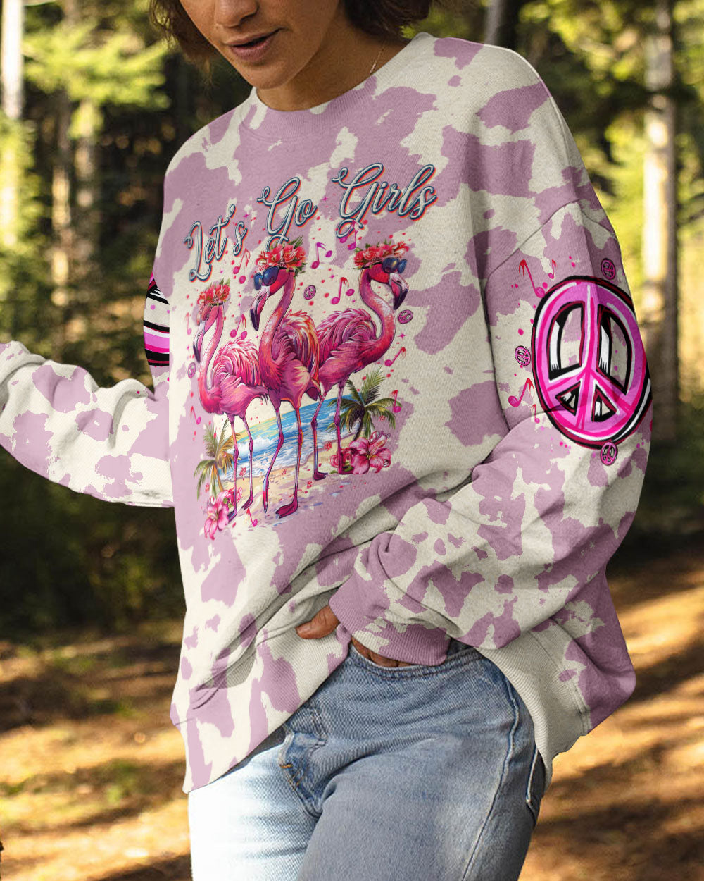 LET'S GO GIRLS FLAMINGO TIE DYE ALL OVER PRINT - TYTM0904243