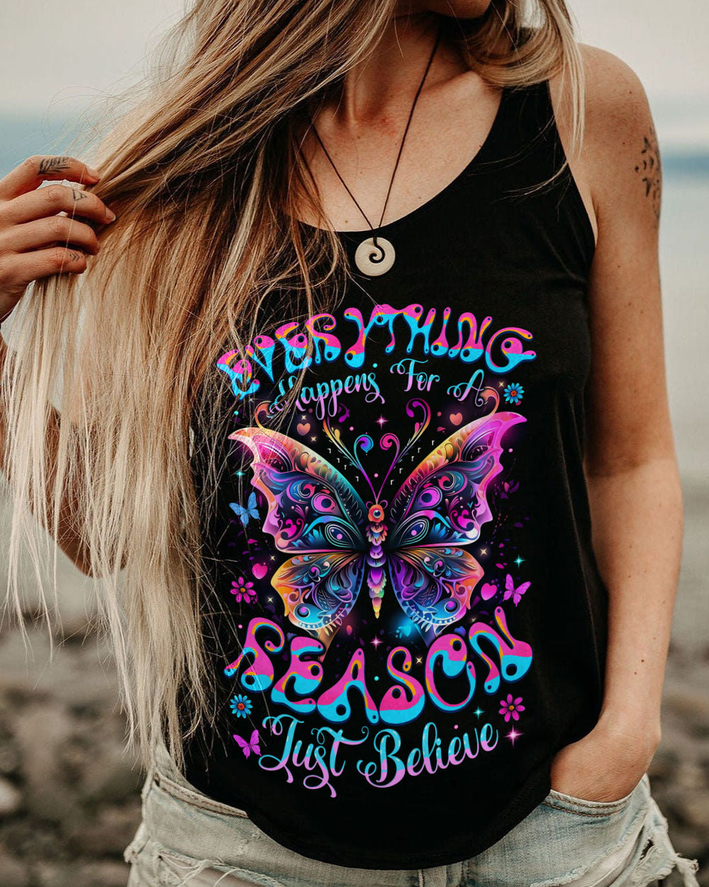 JUST BELIEVE BUTTERFLY ALL OVER PRINT - TYTM0907251
