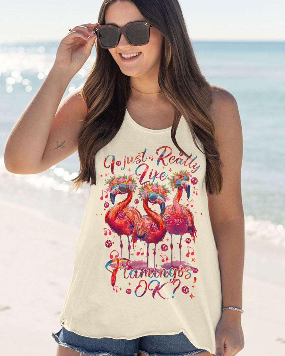 I JUST REALLY LIKE FLAMINGOS OK ALL OVER PRINT - TYTM1004242