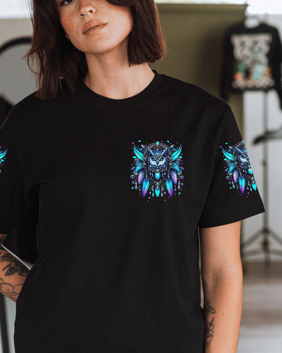 HELLO DARKNESS MY OLD FRIEND OWL HIPPIE ALL OVER PRINT - TYTM1007251