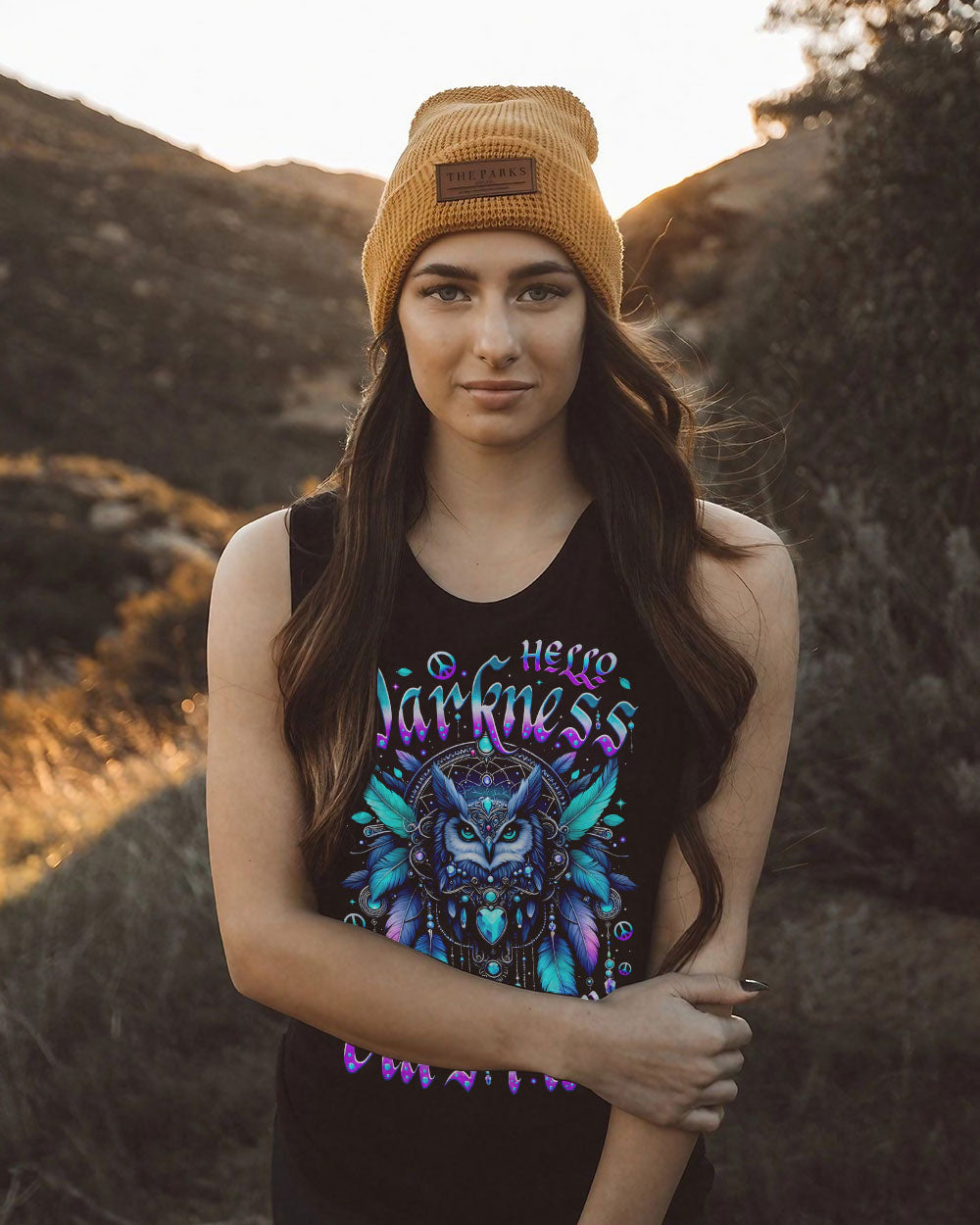 HELLO DARKNESS MY OLD FRIEND OWL HIPPIE ALL OVER PRINT - TYTM1007251