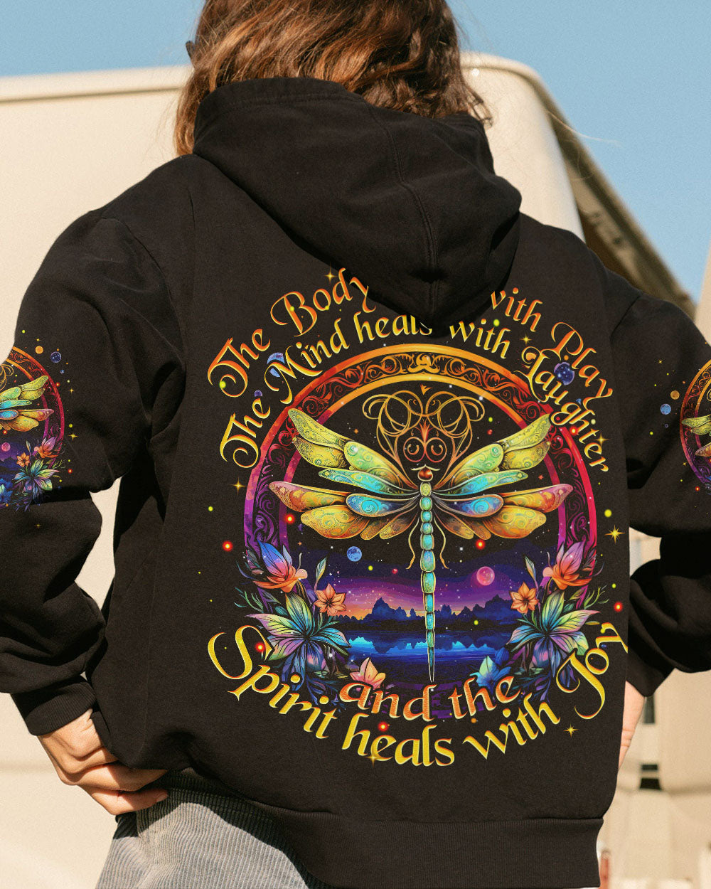 SPIRIT HEALS WITH JOY DRAGONFLY ALL OVER PRINT - TYTM1107231