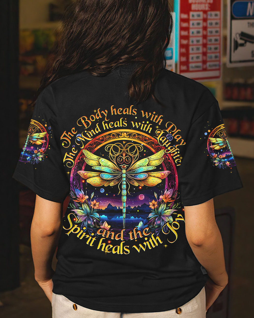 SPIRIT HEALS WITH JOY DRAGONFLY ALL OVER PRINT - TYTM1107231